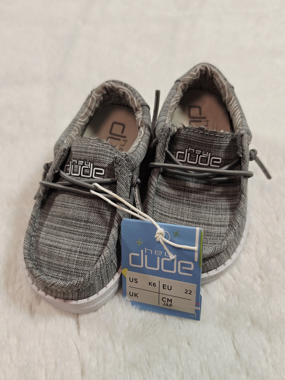Hey Dude Baby Grey Knit Slip-On Sneakers with Elastic Laces